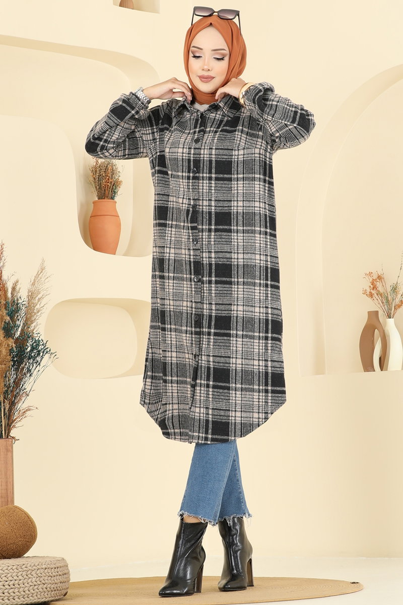 Gömlek Yaka Ekose Tunik 3062KTR750 görsel 3