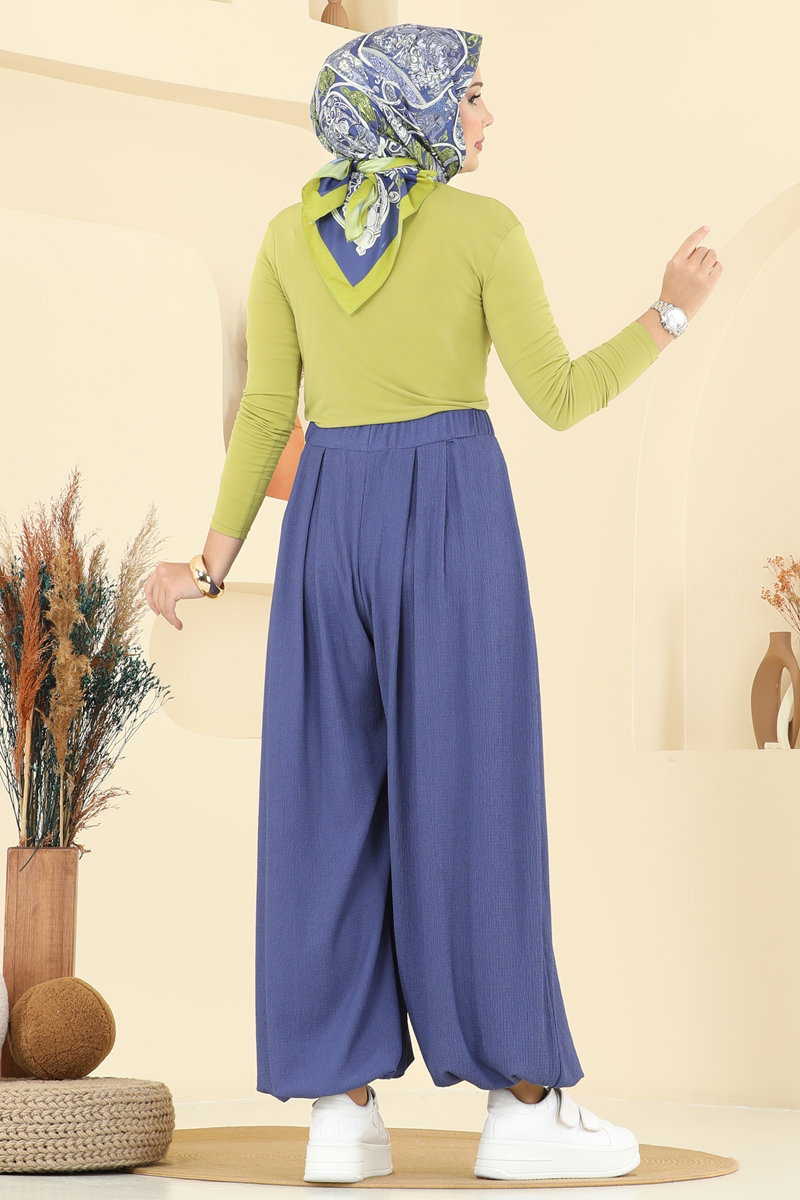 Beli Lastikli Şalvar Pantolon 0001ERK1158 görsel 4