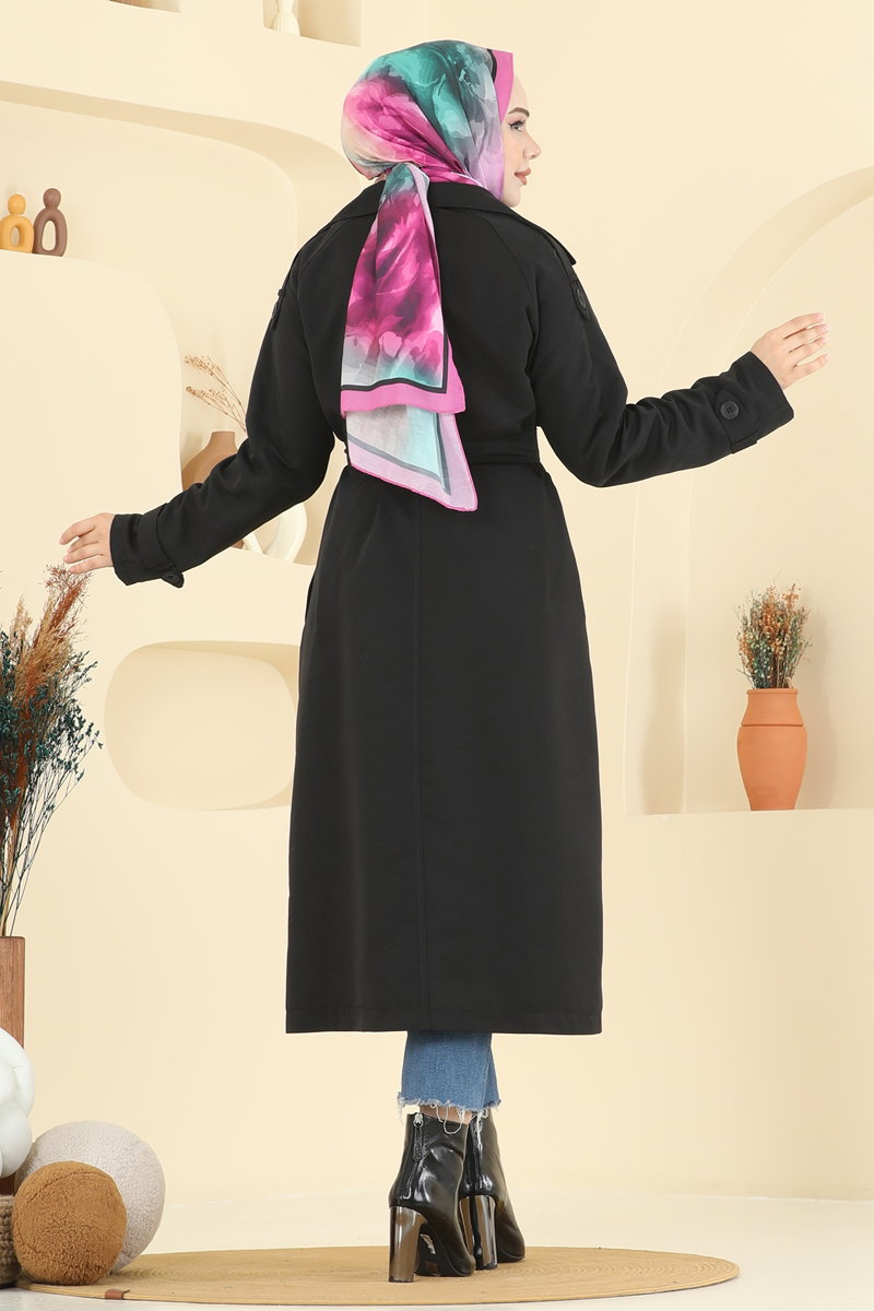 Beli Kuşaklı Cepli Trençkot 6248BSK463 görsel 6