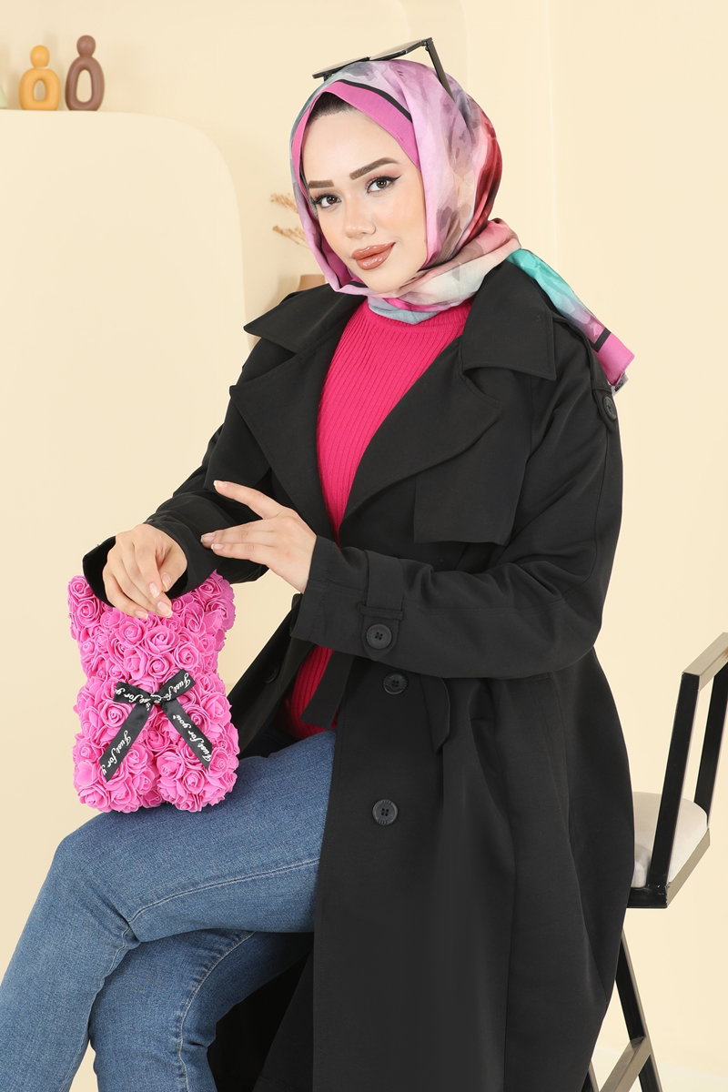 Beli Kuşaklı Cepli Trençkot 6248BSK463 görsel 4