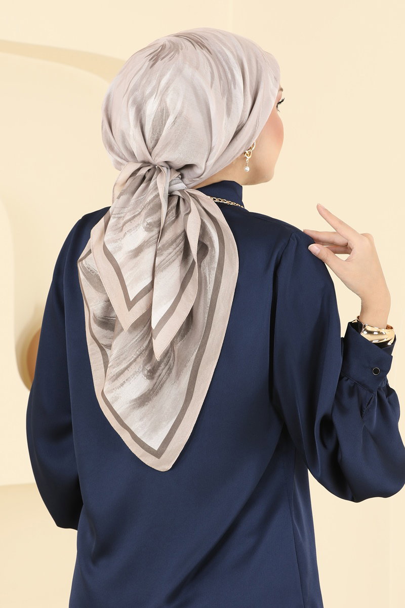 Boyama Desenli Soft Eşarp Serisi 502ERB1087 görsel 3