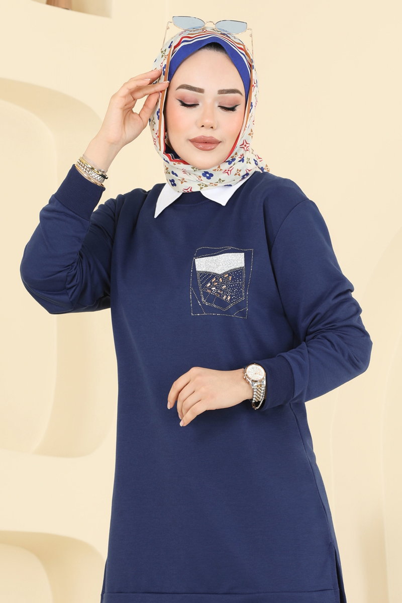 Aksesuar Cep İşlemeli Tunik 104OZN1046 görsel 3