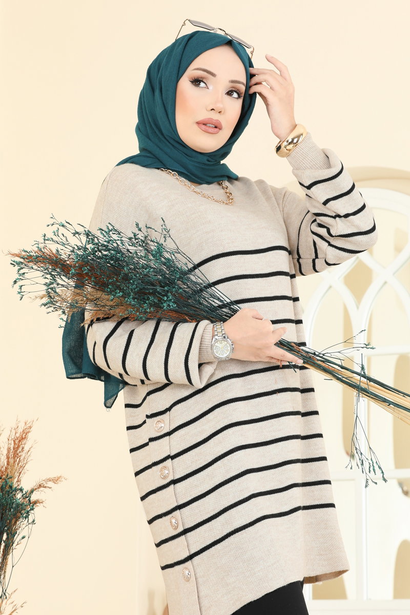 Tuniği Çizgili Triko Tunik 2751AYD574