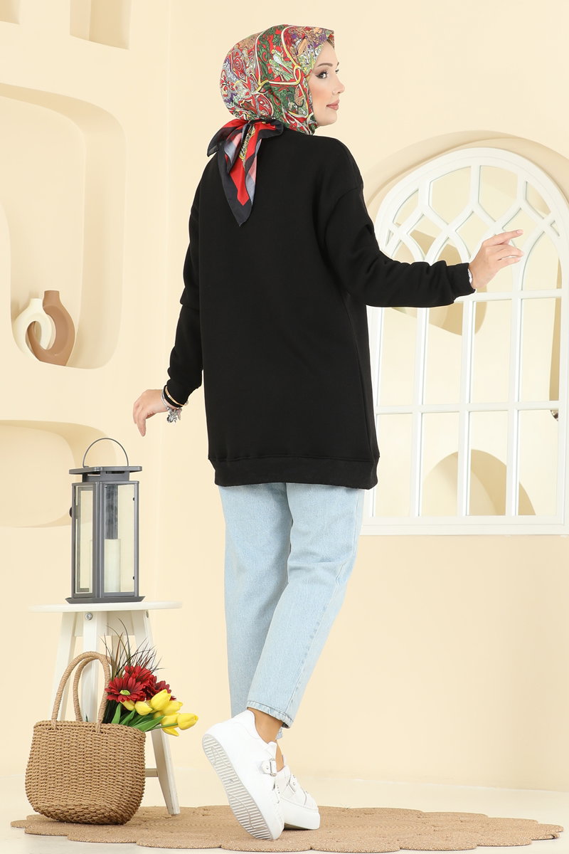 Yazı Detaylı Üç İplik Tunik 5279TEG847 görsel 4