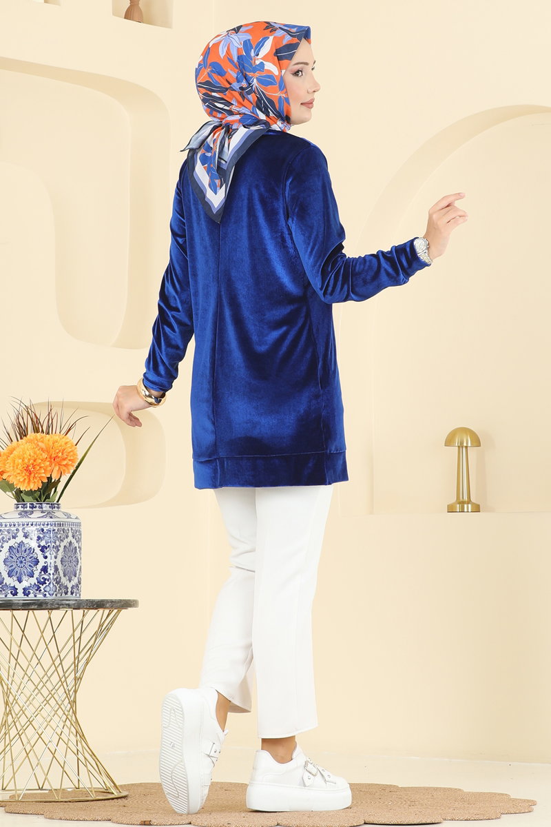 Bisiklet Yaka Kadife Tunik ASM2833 görsel 4