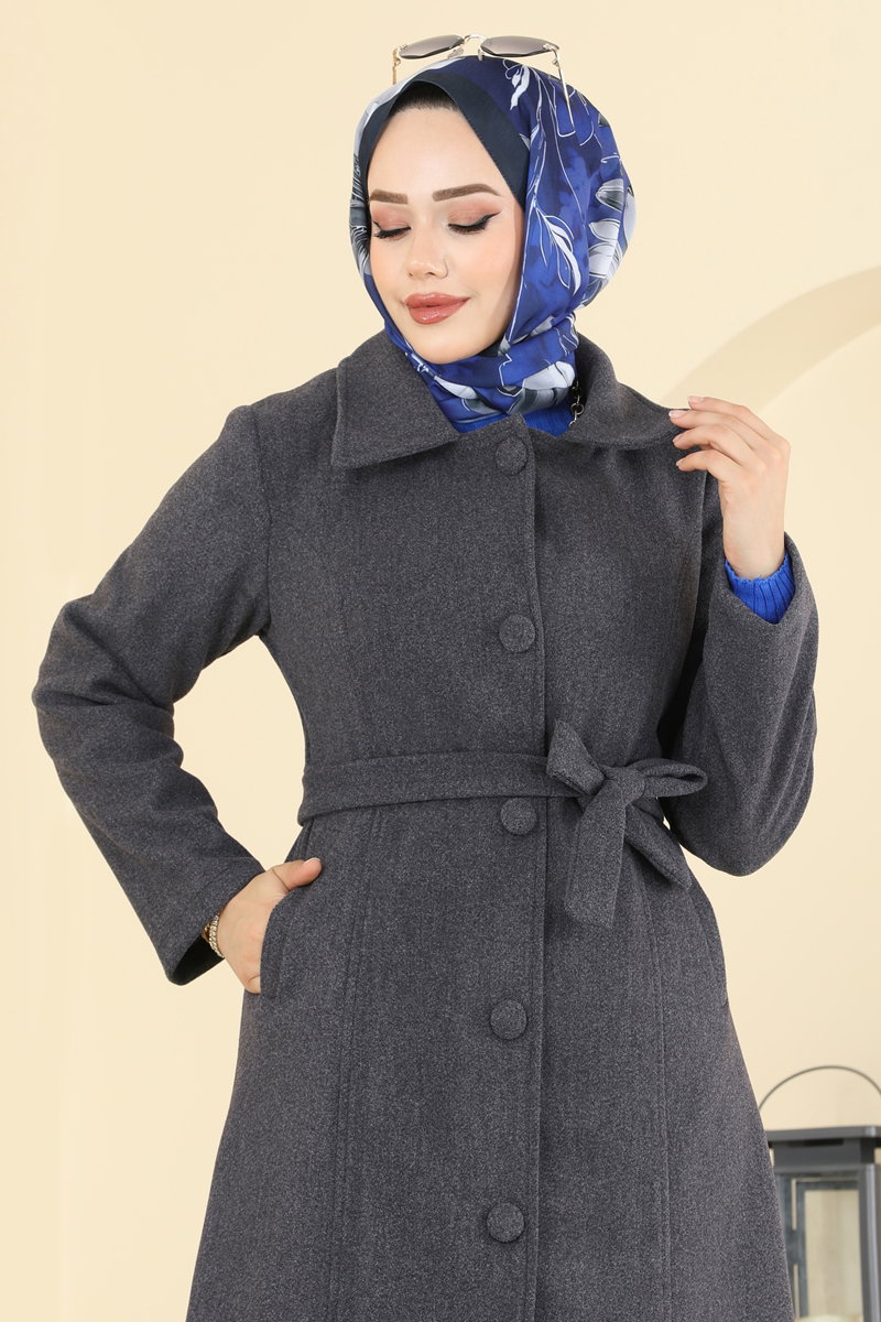 Gömlek Yaka Kaşe Kaban 6236BSK463 görsel 3