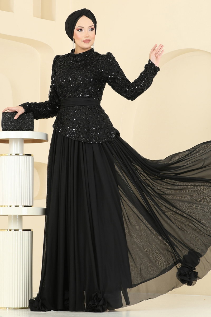 SUAL Kuşak Detaylı Abiye 5452DMNK1166 görsel 3