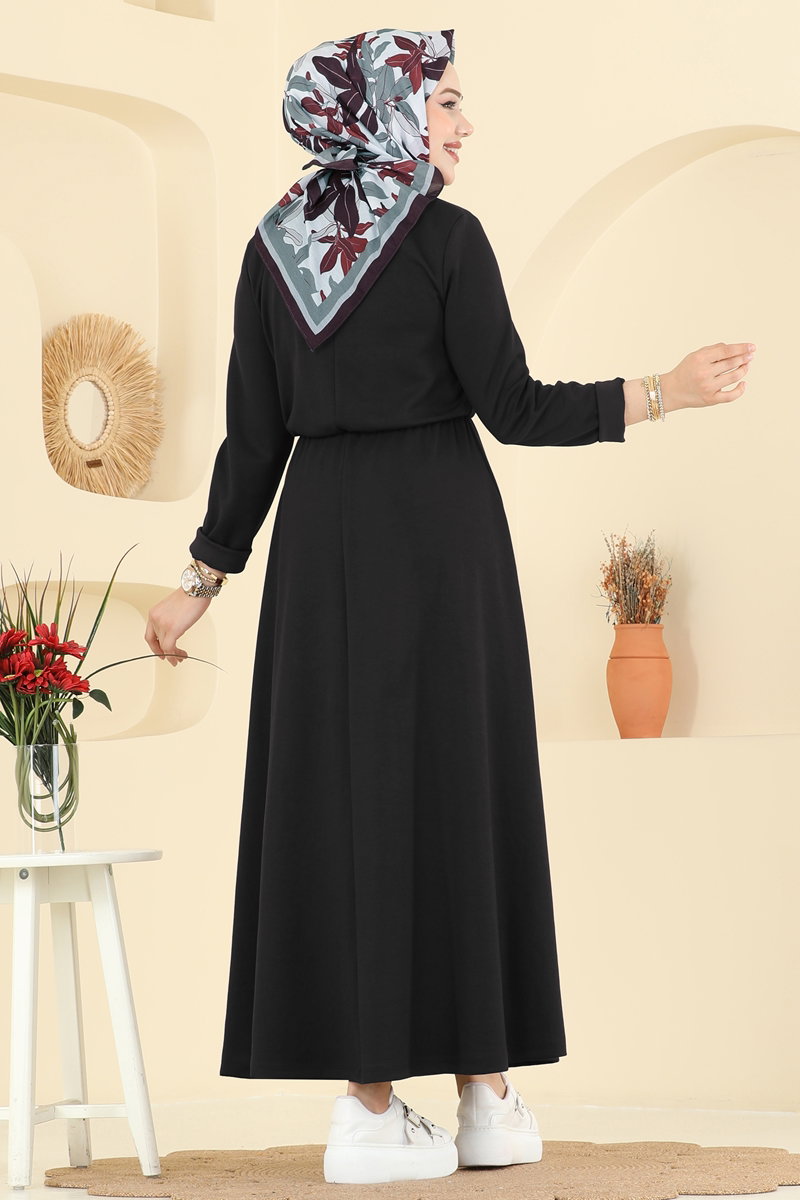 Beli Lastikli Modal Elbise 21201MPR1163 görsel 4