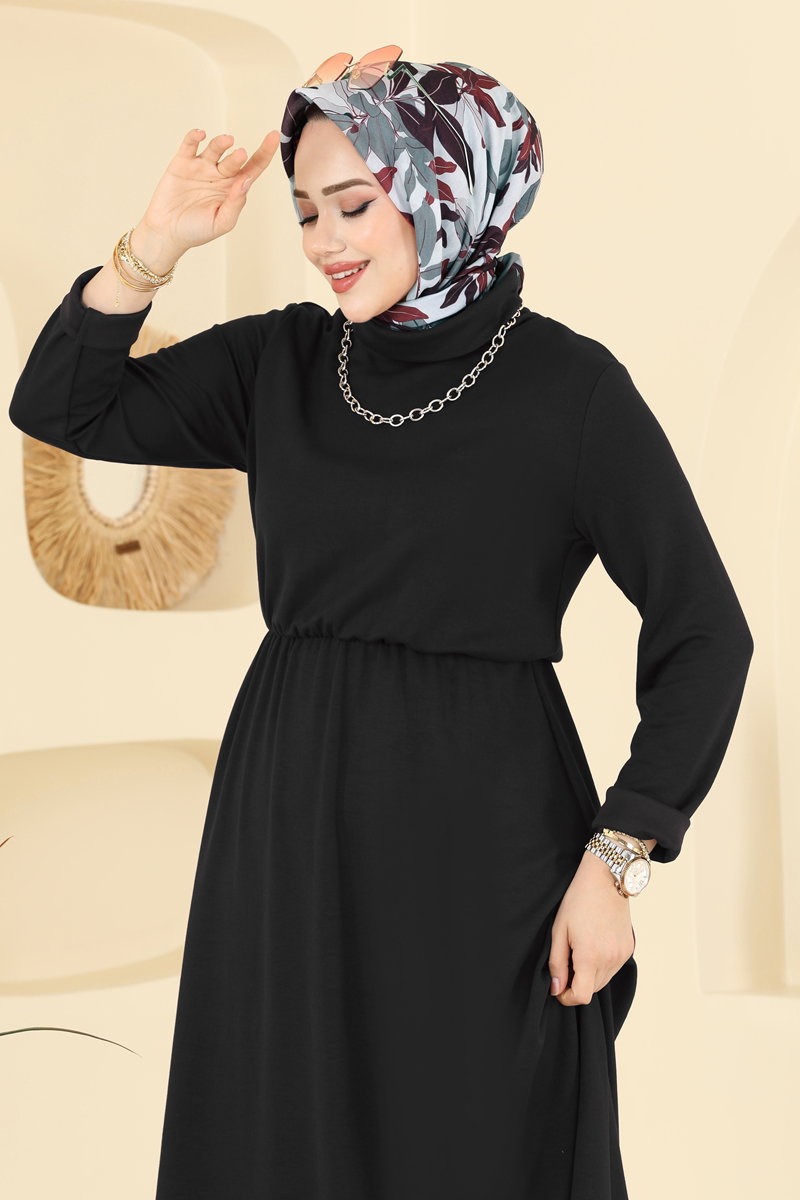 Beli Lastikli Modal Elbise 21201MPR1163 görsel 3