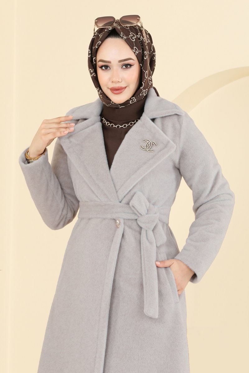 Aksesuar Broşlu Angora Kaban 6665YG95 görsel 4