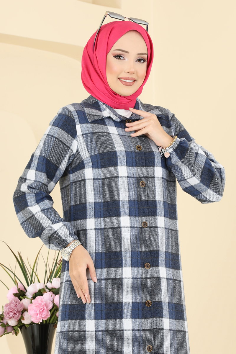 Kare Desenli Ekose Tunik 3068KTR750 görsel 3