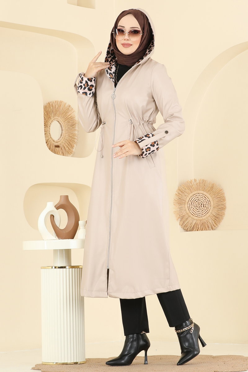 Leopar Detay Deri Kap 4409AL357 görsel 3