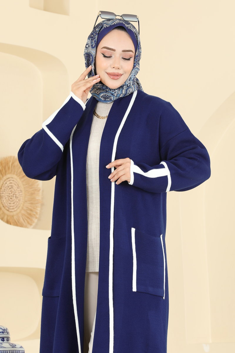 Şal Yaka Triko Hırka 7065BRZ597 görsel 3