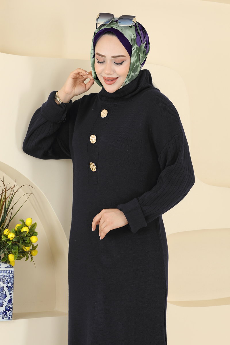 Yandan Yırtmaçlı Triko Tunik 2760AYD574 görsel 3