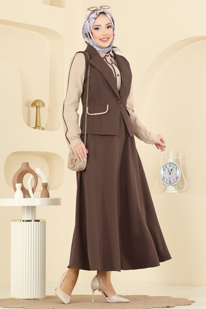 Yelekli Şık Üçlü Takım 2763SL432