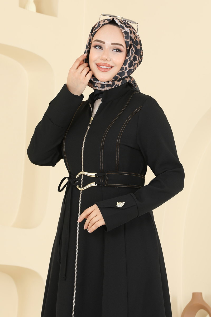 Gold Fermuarlı Dabıl Ferace 2786SL432 görsel 3