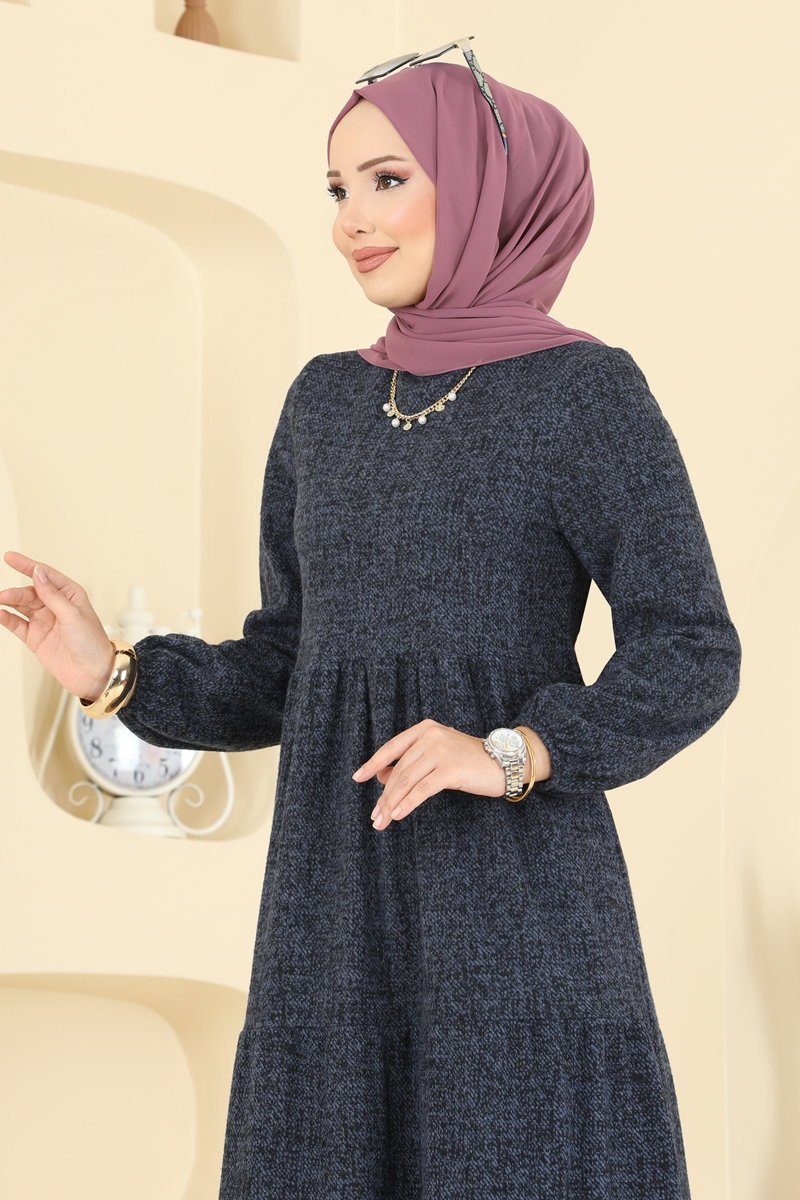 Eteği Katlı Örme Elbise 3071KTR750 görsel 3