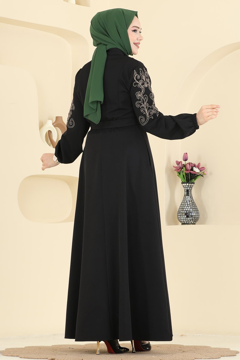 Kolları Nakışlı Dabıl Ferace 2768SL432 görsel 4