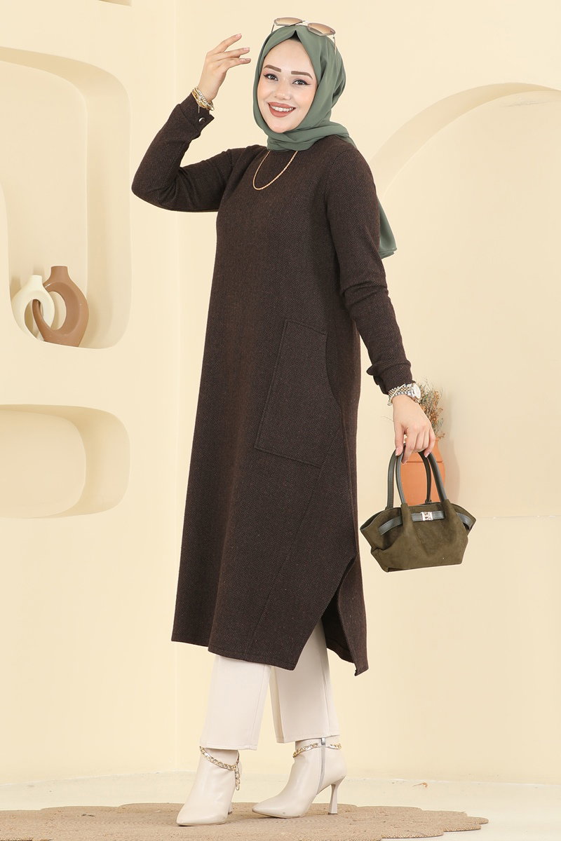 Geniş Cepli Balıksırtı Tunik 24009UKB139