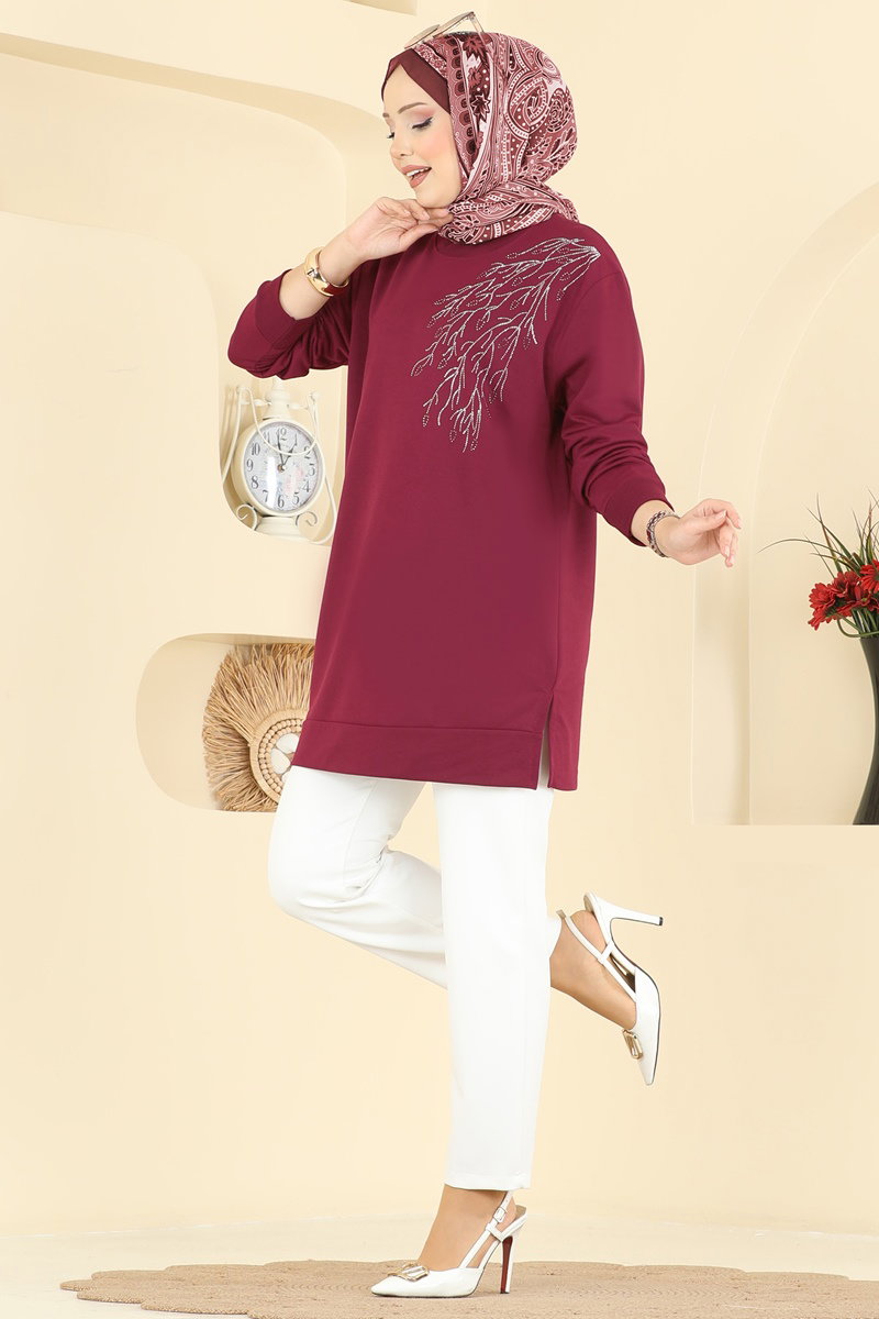 Yaprak Desenli İki İp Tunik 304OZN1046 görsel 3