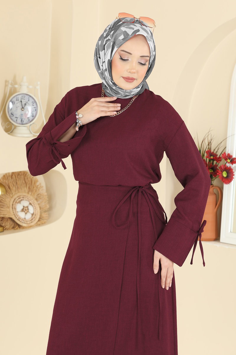 Bağlama Detaylı Keten Takım 5090DNZ1187 görsel 3