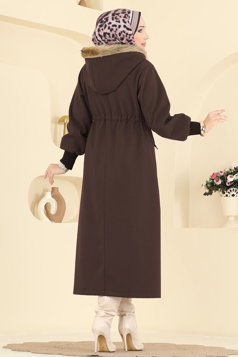 Beli Bağcıklı Kaşe Kaban 6265BSK463 görsel 4