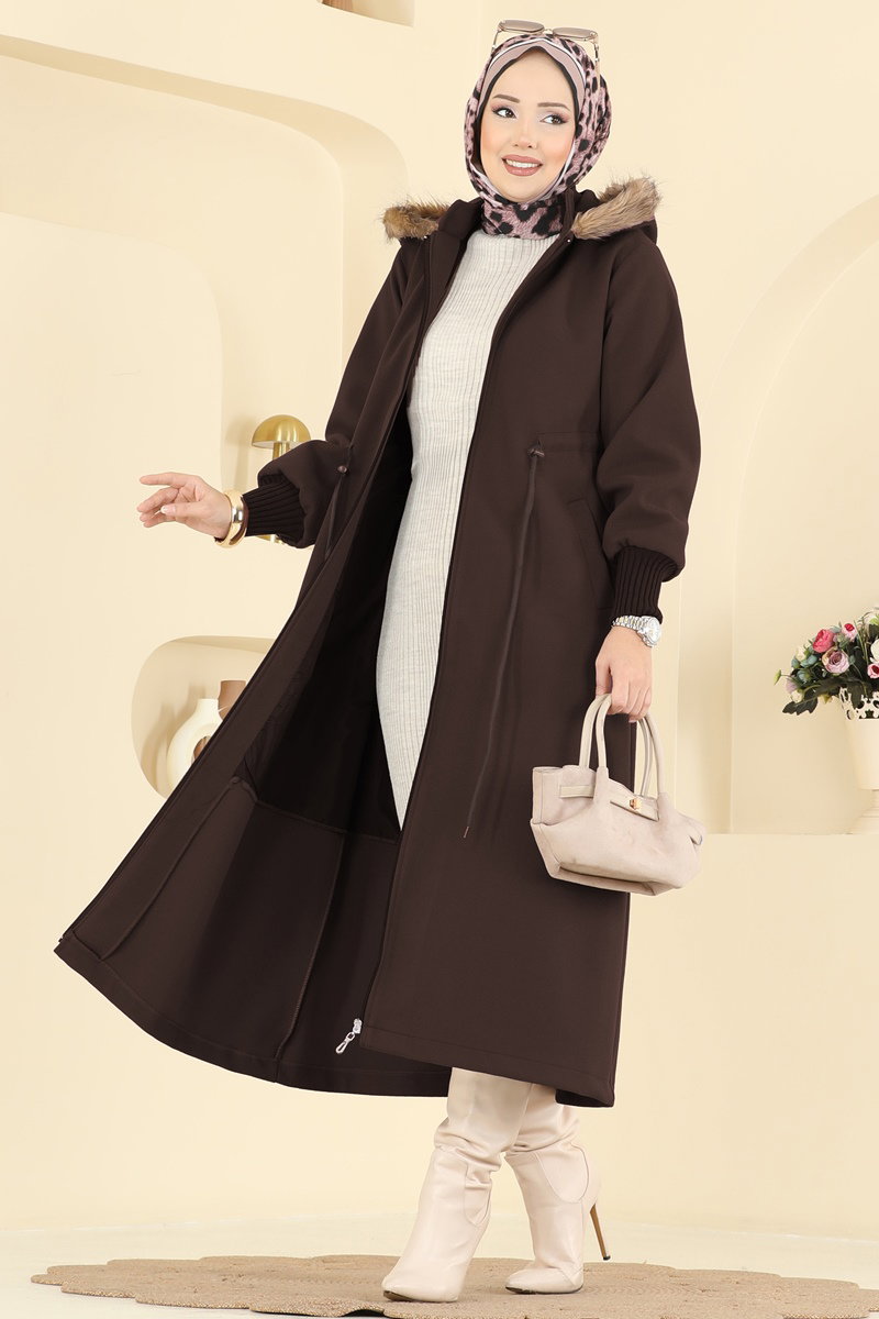 Beli Bağcıklı Kaşe Kaban 6265BSK463 görsel 3