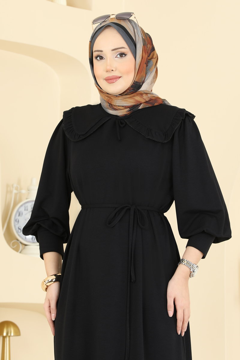 Bebe Yaka Kristal Elbise 0015UZ662 görsel 3