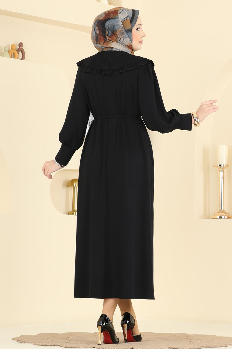 Bebe Yaka Kristal Elbise 0015UZ662 görsel 4
