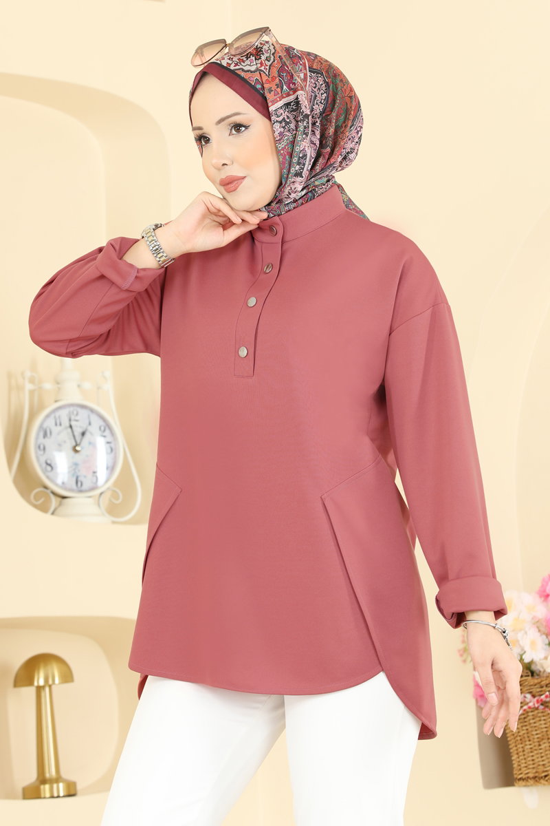 Önü Yarım Çıtçıtlı Tunik 2840SLK540 görsel 3