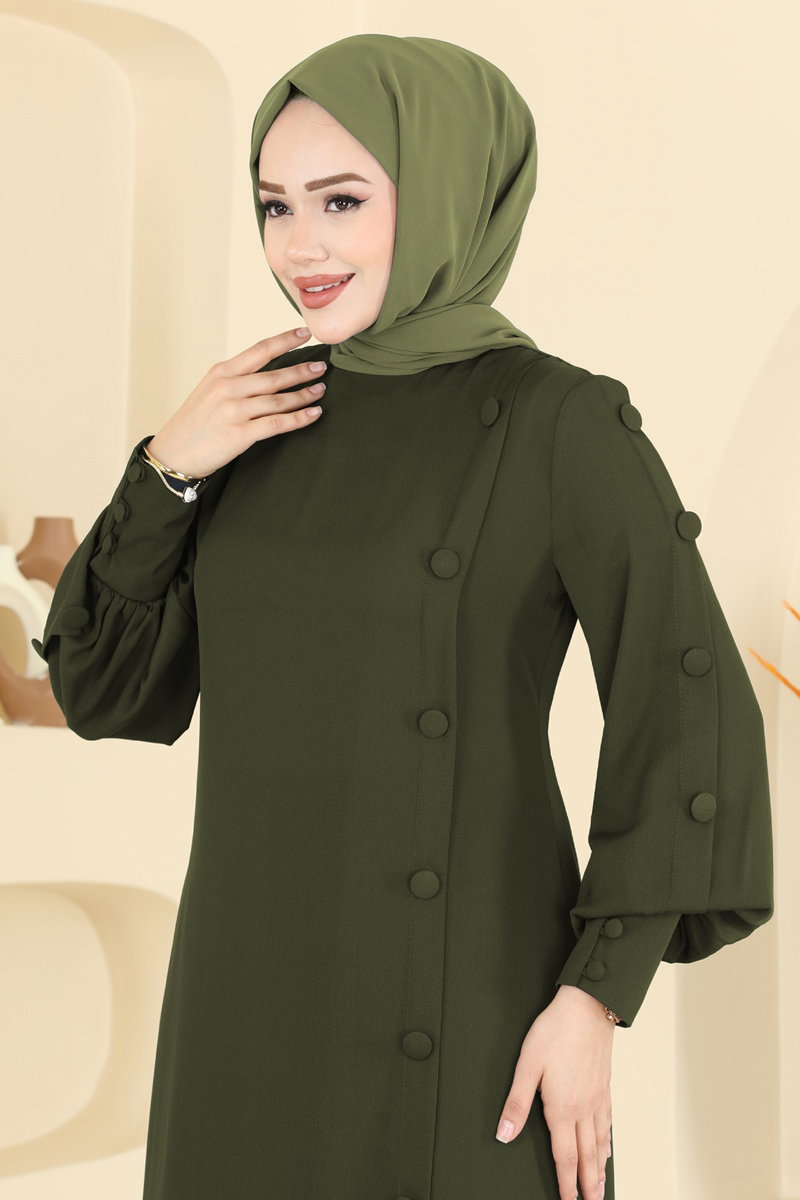 Aksesuar Düğmeli İthal Krep Takım 8217AB368 görsel 3