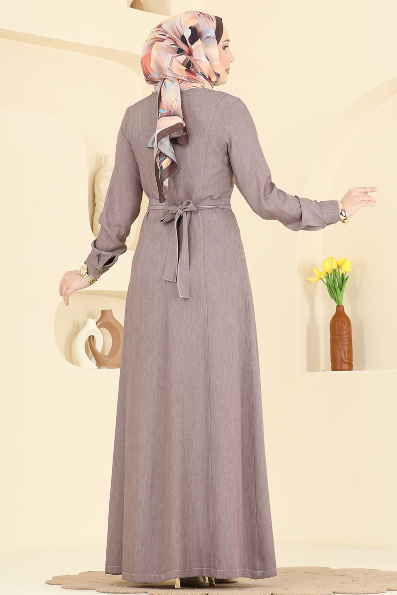 Bebe Yaka Tensel Elbise 4112FVN1181 görsel 4