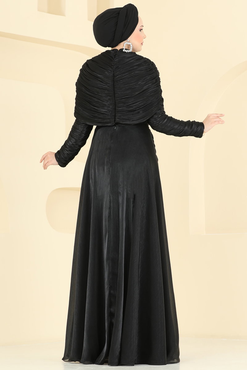 Degaje Yaka Organze Abiye 5669DMNK1166 görsel 4