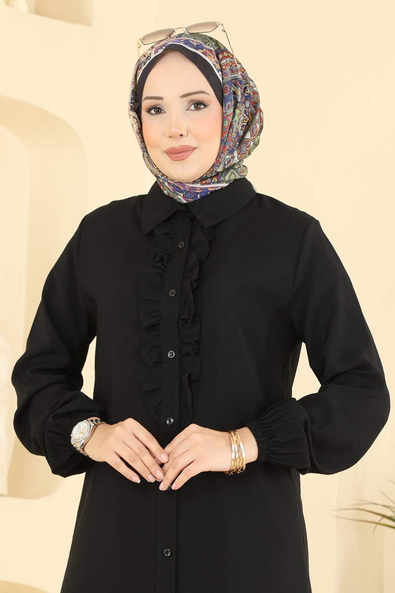 Düğmeli Fırfırlı 2 li Takım 002ZMRK1203 görsel 3