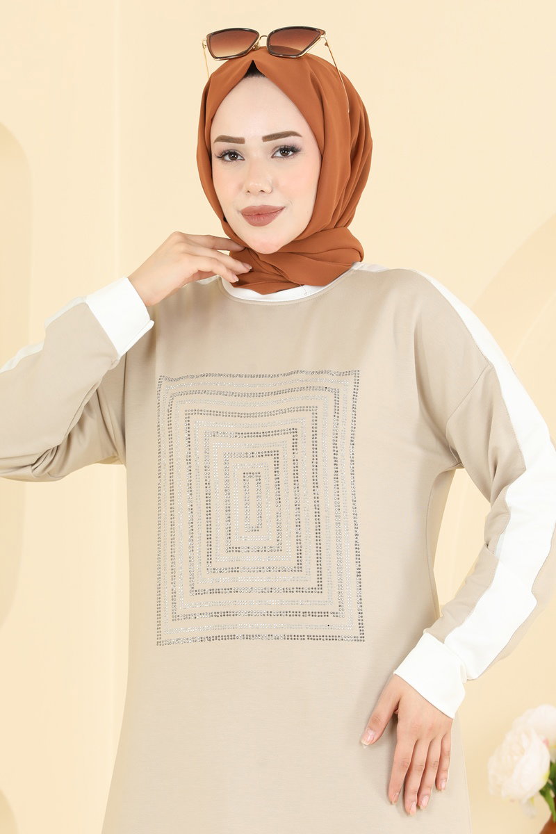 Şerit Detaylı 2 li Takım 2803AYD574 görsel 3