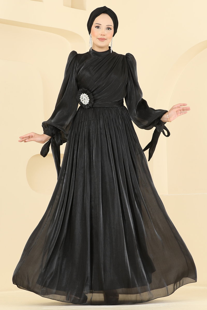 Broş Detaylı Organze Abiye 01244MHR1107