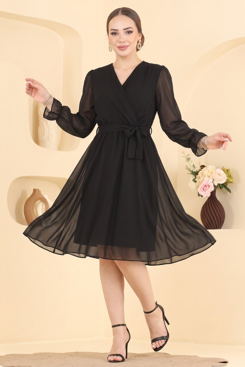 V Yaka Midi Elbise 2811AYD574