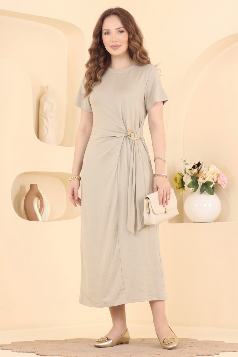 Toka Detaylı Modal Elbise 2808AYD574