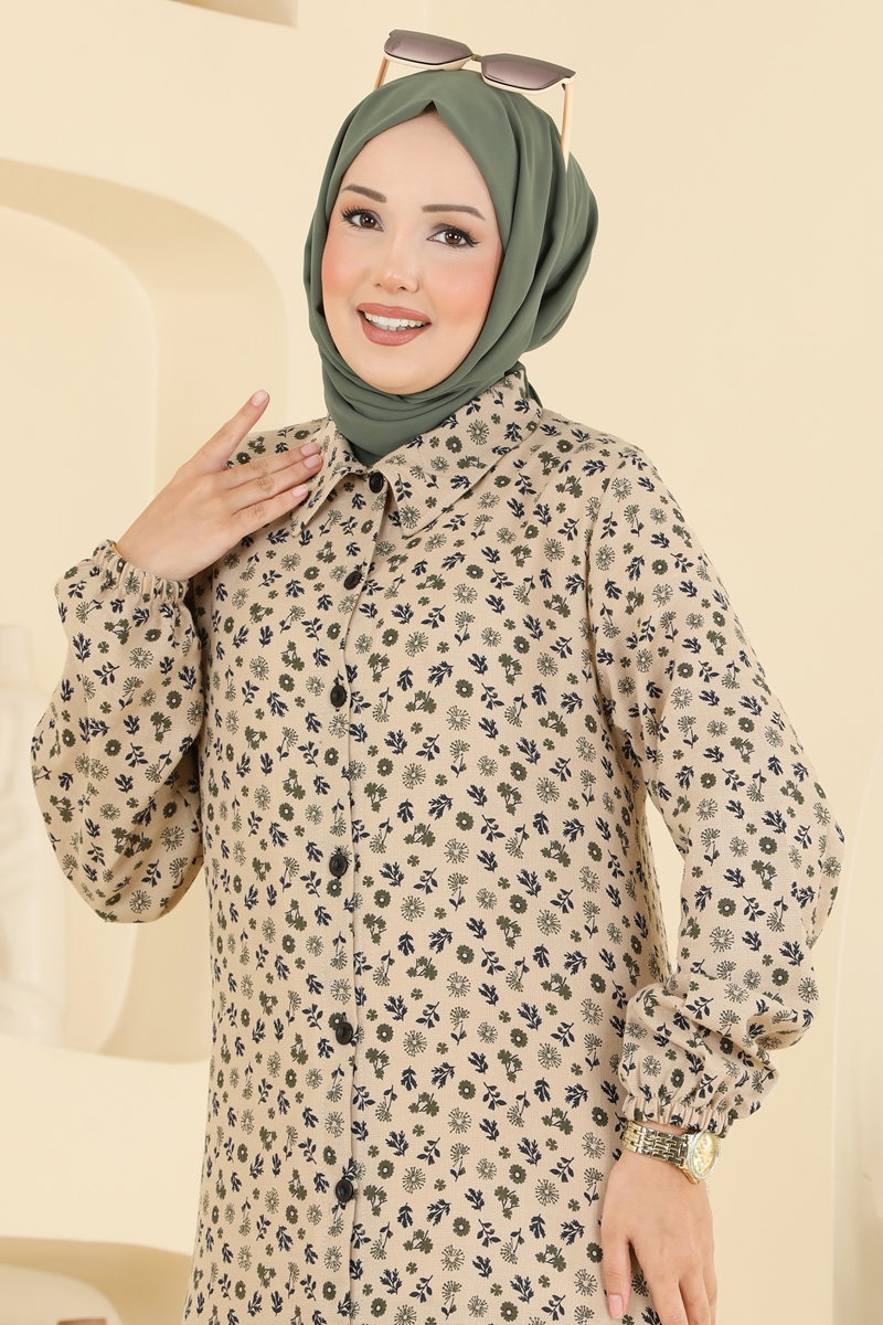 Çiçek Desenli Uzun Tunik 171NZRK1200 görsel 3