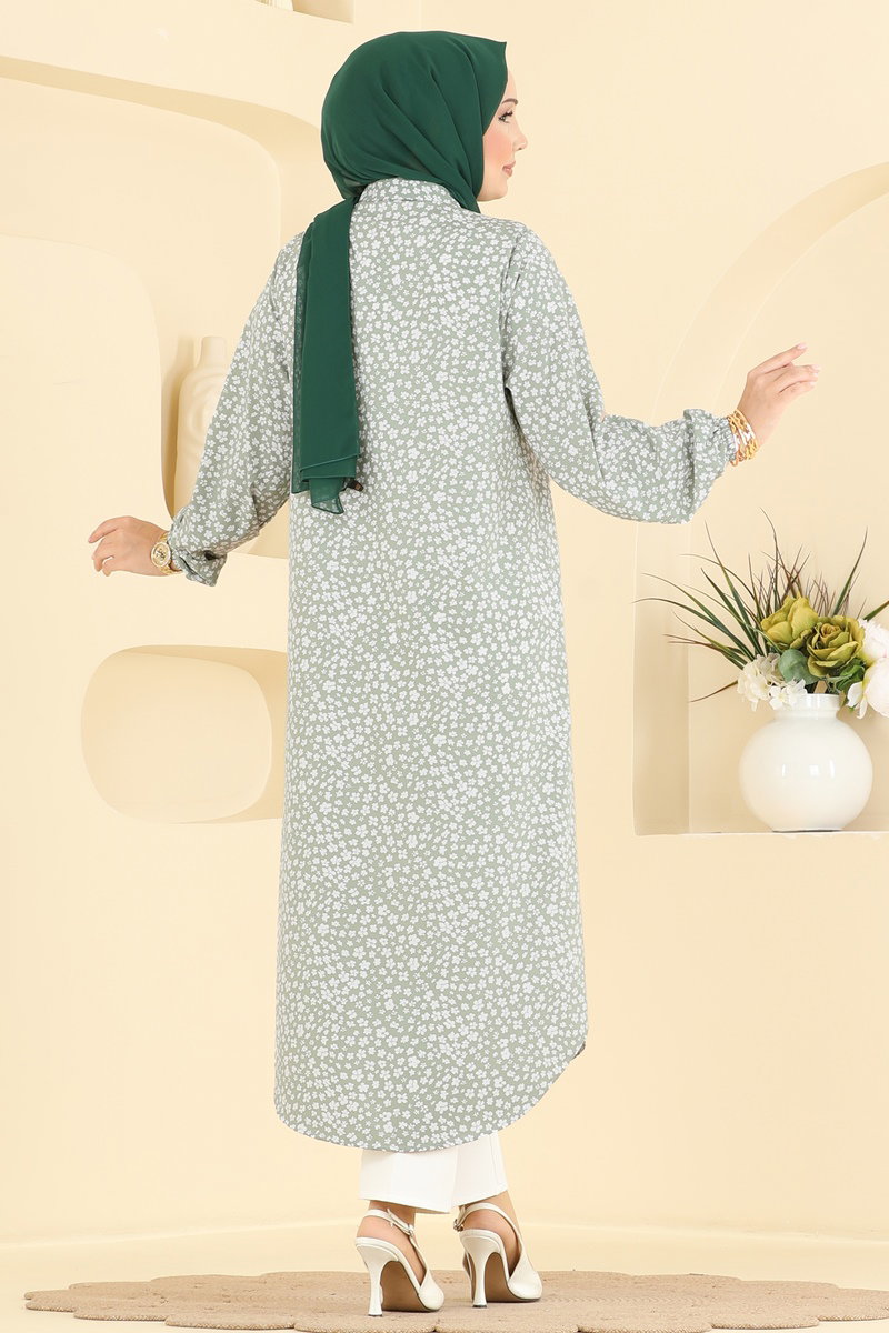 Çiçek Desenli Düğmeli Tunik 207NZRK1200 görsel 4