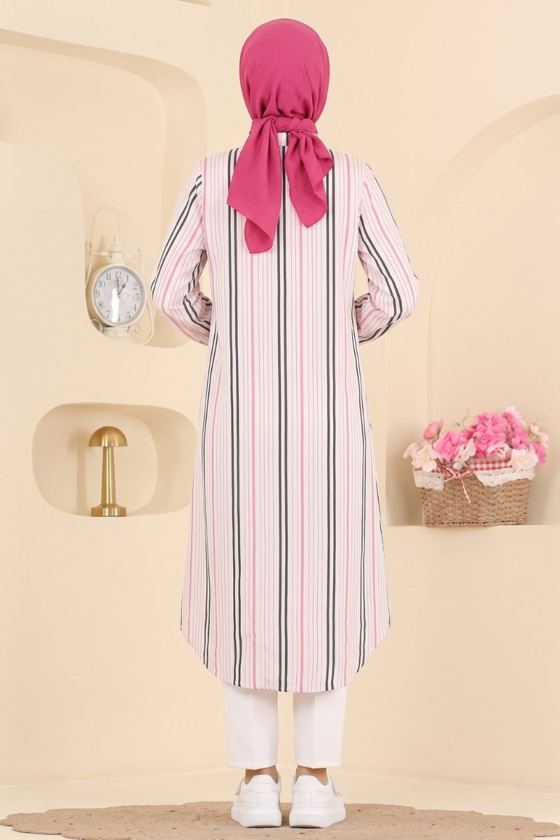 Gömlek Yaka Dokuma Tunik 196NZRK1200 görsel 4