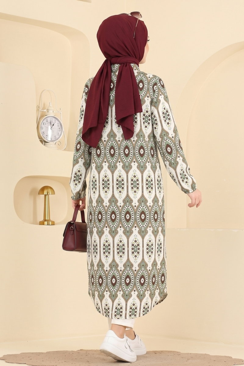 Desenli Uzun Tunik 181NZRK1200 görsel 4