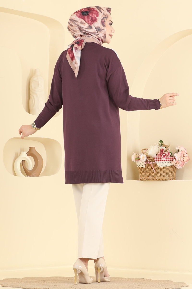 Şerit Detaylı Merserize Tunik 3281NVX1208 görsel 4