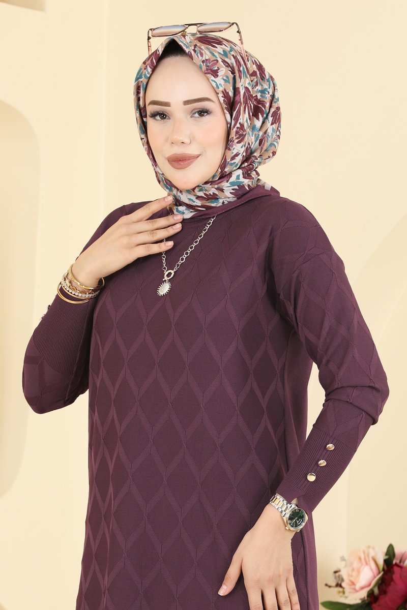 Baklava Desenli Merserize Triko 3288NVX1208 görsel 3