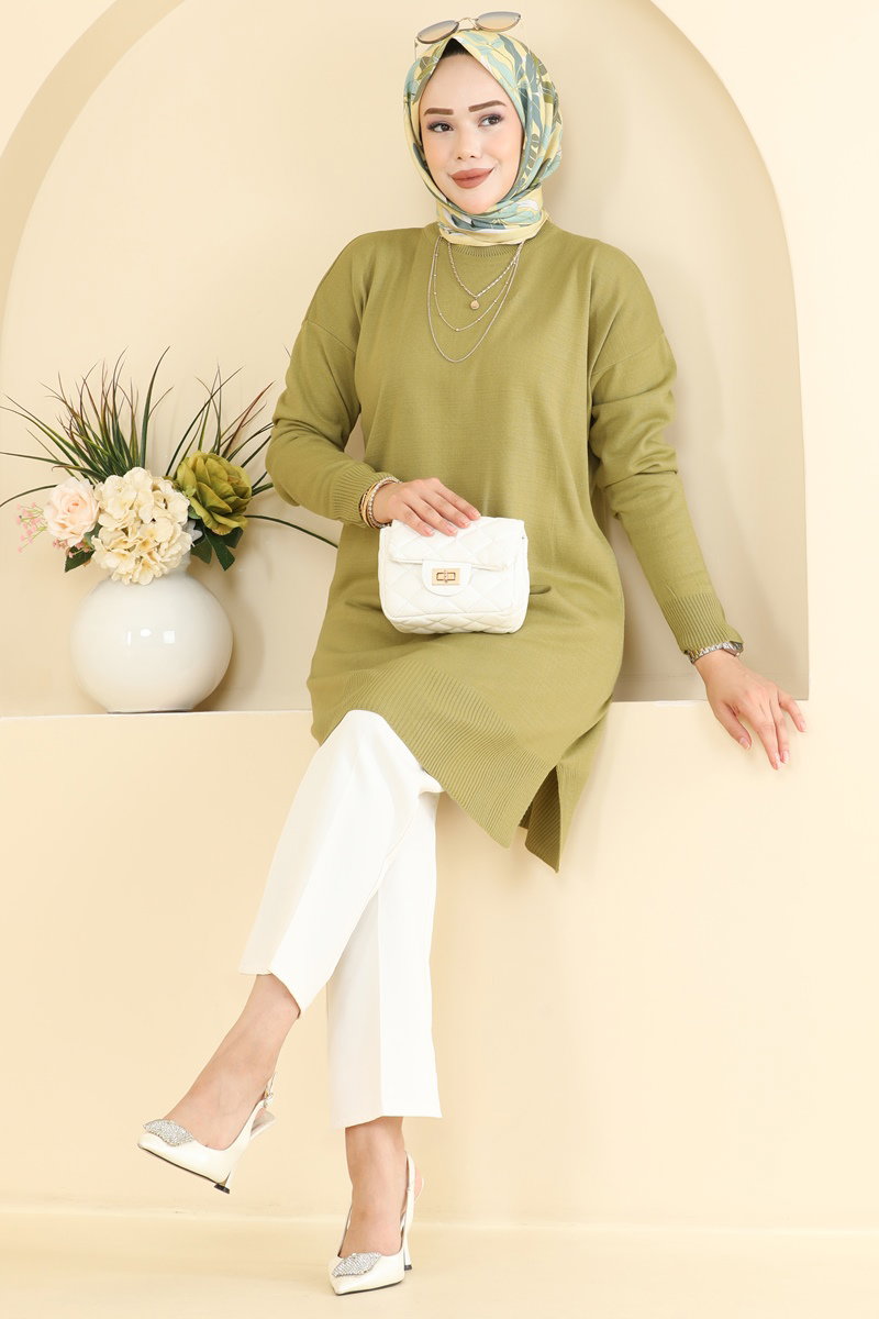 Yırtmaçlı Triko Rahat Tunik 1090KLN570