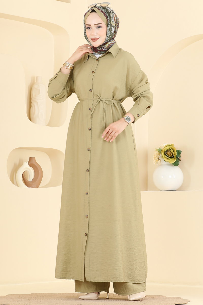 Yanları Yırtmaçlı Modal 2 li Takım 027ZMRK1203 görsel 3