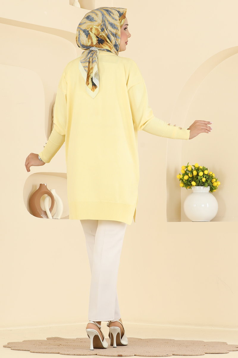 Yaprak Desenli Merserize Tunik 3385NVX1208 görsel 4
