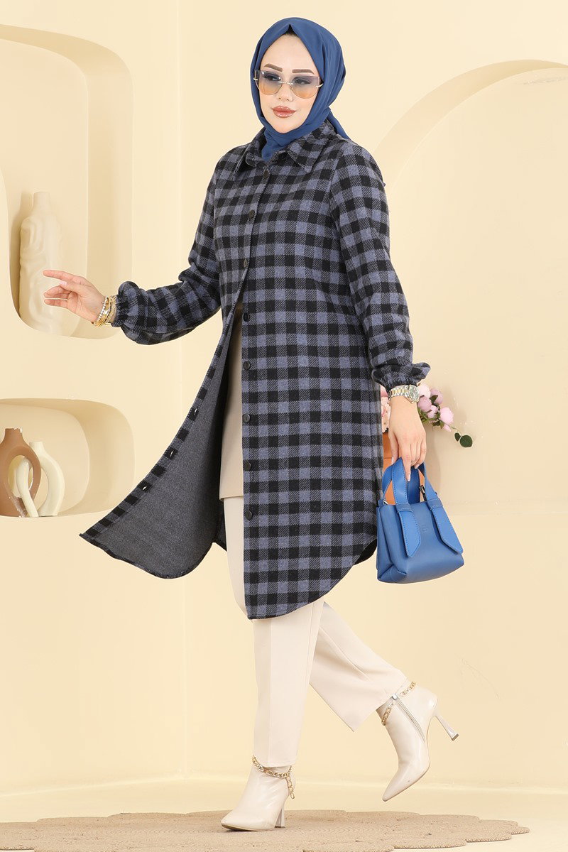 Ekose Desenli Düğmeli Tunik 3091KTR750