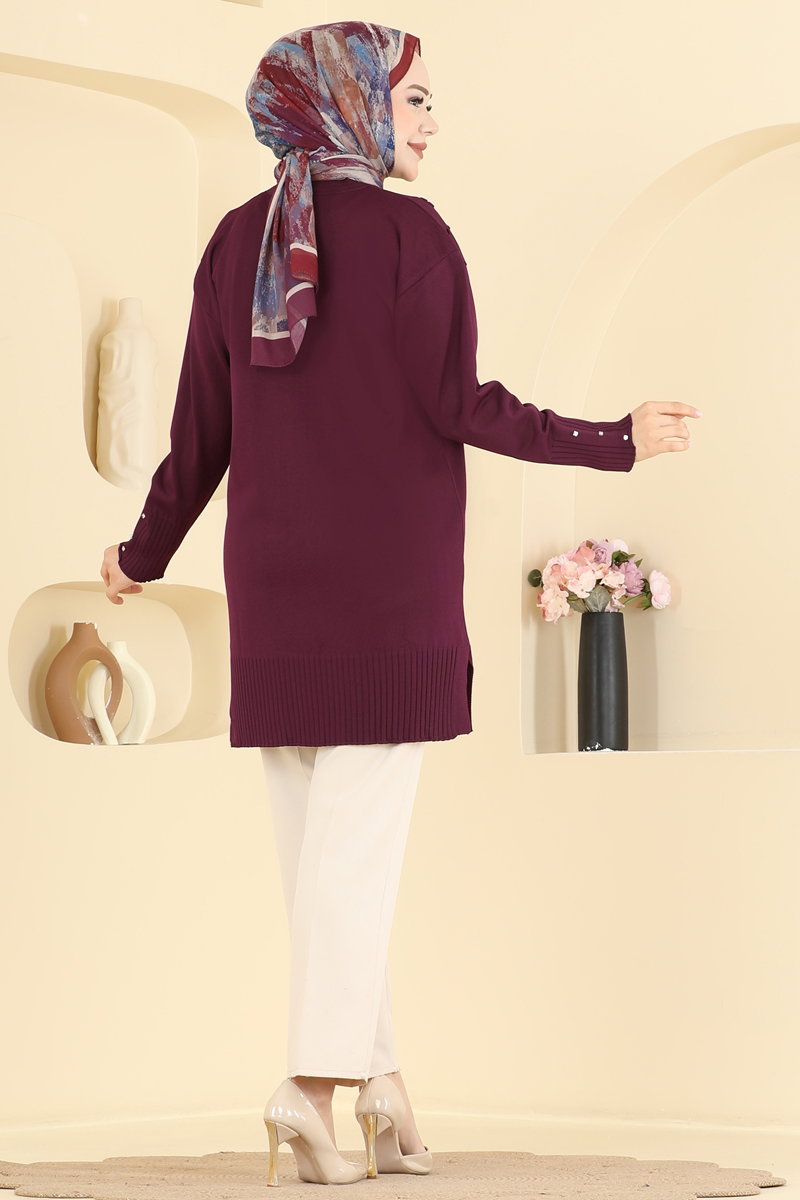 Çiçek Desenli Merserize Tunik 05BRZ597 görsel 4