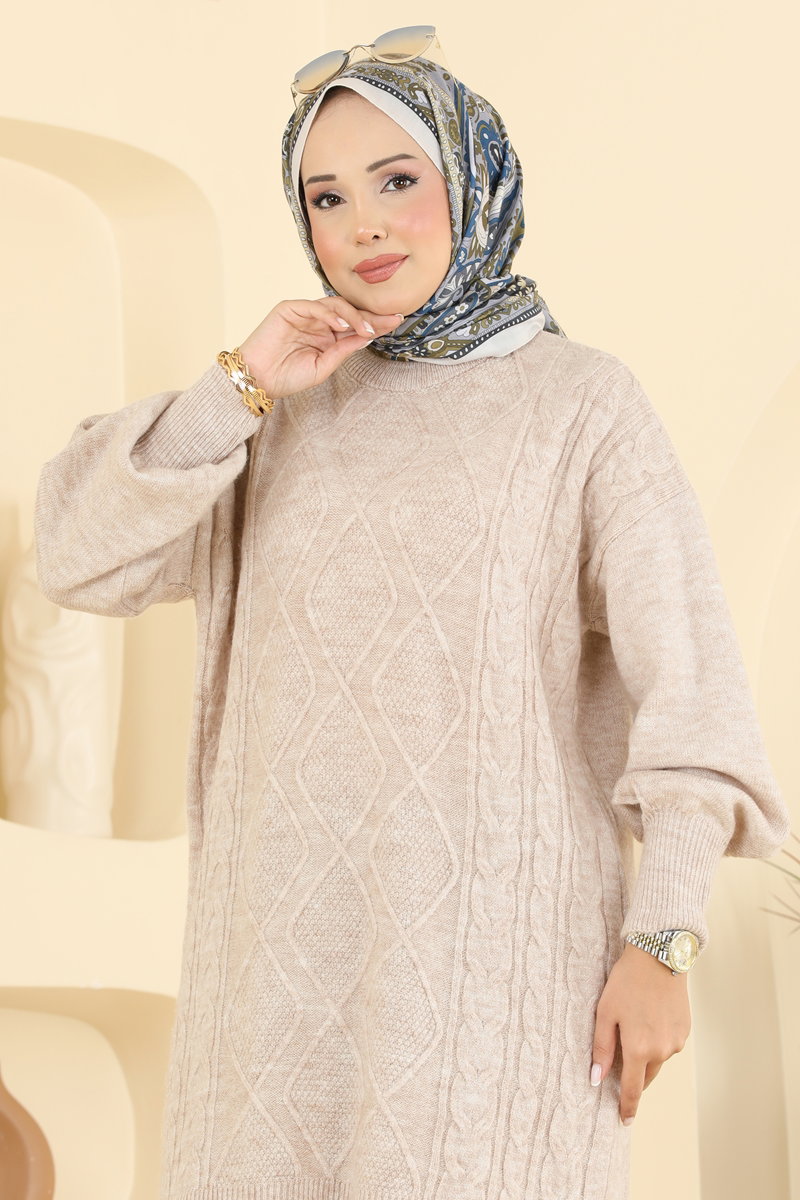 Baklava Desenli Triko Tunik 6034KLN570 görsel 3